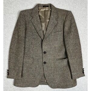 VTG Harris Tweed Blazer Mens 42 Unstructured Wool Houndstooth Sport Coat 90s